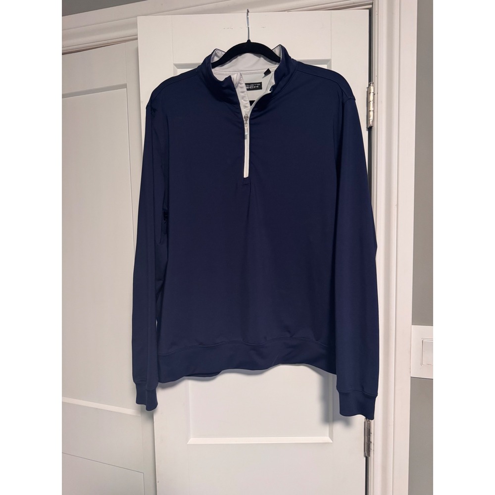 Carnoustie Tech Mens Navy Long Sleeve 1/4 Zip Pullover Golf Sweatshirt L